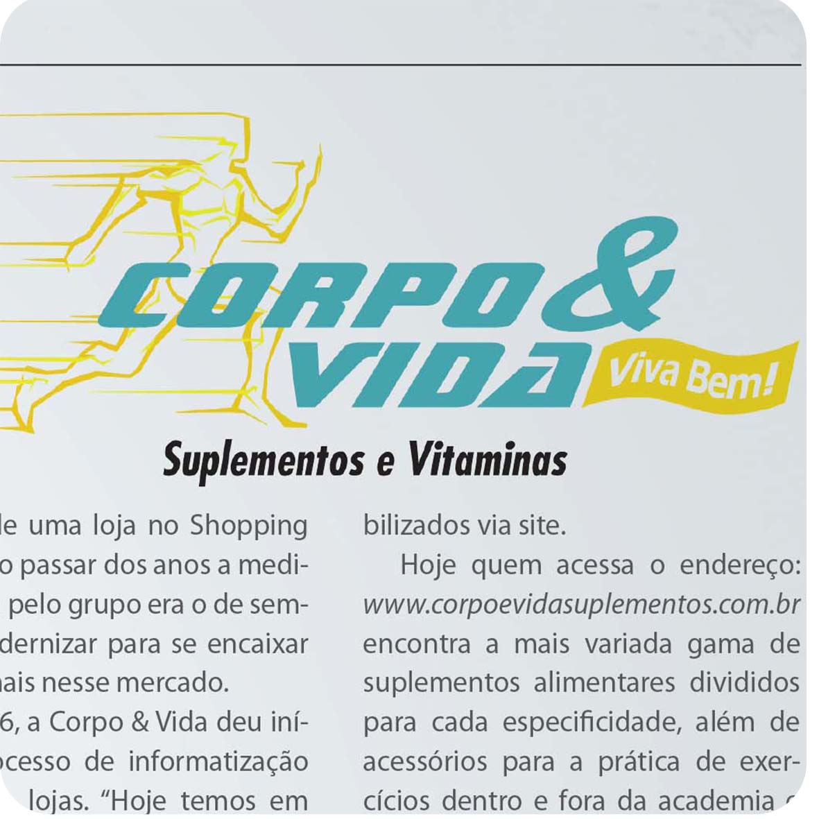 História do Suplementos no Brasil - CORPO E VIDA