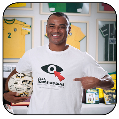 Terceira edição da campanha de conscientização popular sobre glaucoma reúne craques do futebol brasileiro